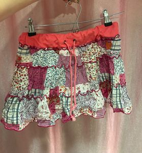Pink Patchwork Y2K Mini Skirt