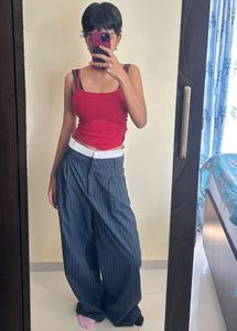 Striped Wide-Leg Pants