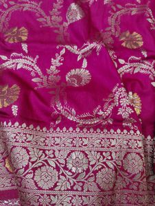 Elegant Pink & Gold Banarasi Saree
