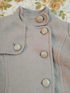 Stylish silver Buttoned Jacket with free plazo