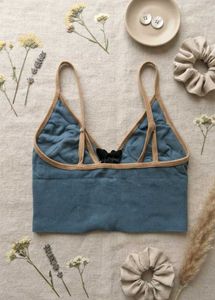 Blue Cropped Tank Top with Zipper