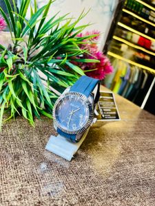 Stylish Blue Silicone Band Watch