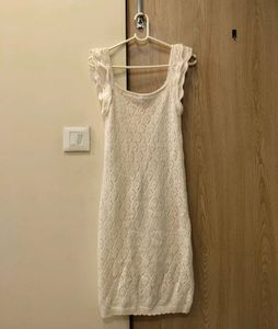 White Knit Mini Dress