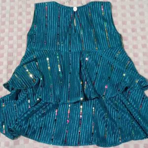 Sparkly Teal Tiered Top