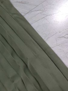 Pleated Olive Green Maxi Dress