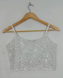 Studiorasa White Sequenced Netted Top (Women)