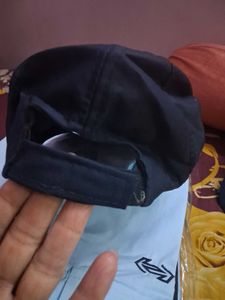 Stylish Black Cap with Checkerband