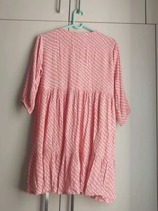 Pink Striped Cotton Kurta