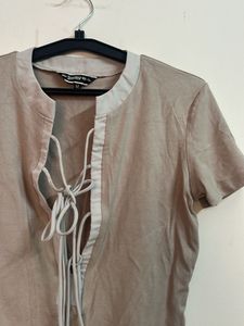 Boho Lace-Up Crop Top