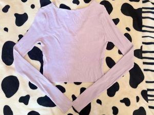 lilac ribbed cardigan