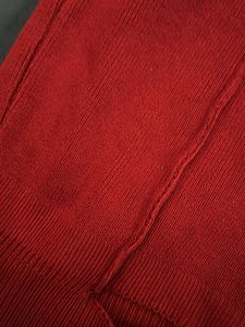 Red Zip-Up Knit Crop Top