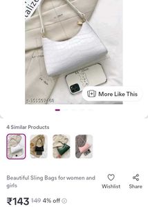 Chic White Crocodile Texture Shoulder Bag