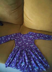 Purple Floral Print Dress