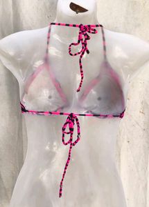 Hot Pink Tiger Print Bikini Top
