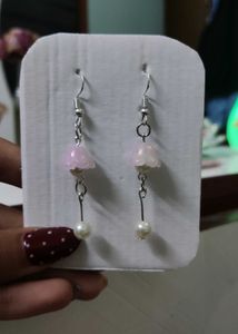 Flower Pearl Drop Earrings