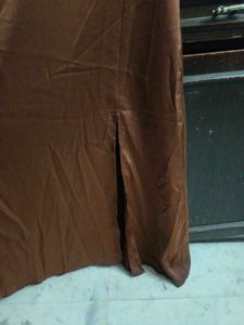 brown satin cowl neck maxi dress 🔥