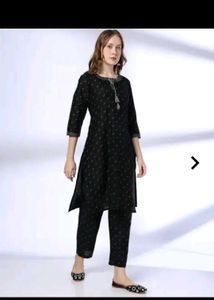 Stylish Black Printed Kurta Pure cotton