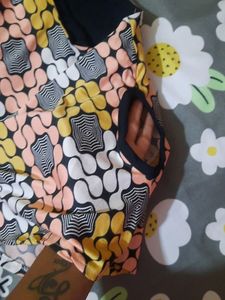 Patterned Cold Shoulder Top