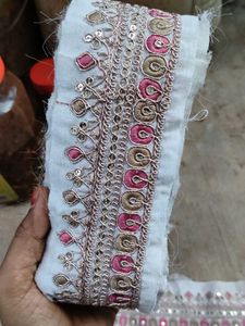 Embroidered Lace Trim with Sequins