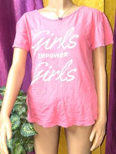 🇬🇧Pink T-shirt Girls Empower Graphic soft silk👕