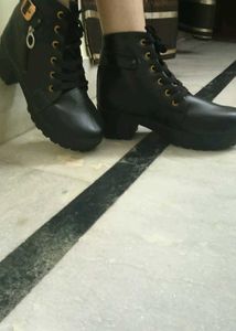 Black leather boots