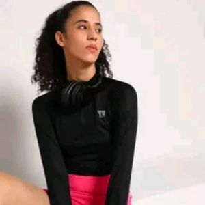 Women's Black Long Sleeve Athletic Top