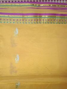 Yellow Saree With Beautiful Design And Blouse