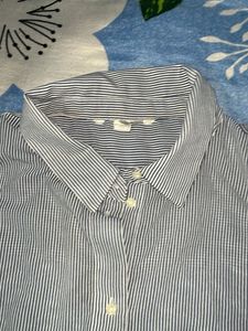 Striped Sleeveless Button-Up Top