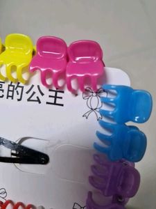 Navratri Colorful Hair Clip Set
