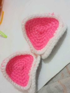 cat ear crochet clips