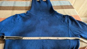 Cozy Blue Turtleneck Top