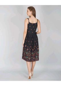 Black Rangoli Print Dress