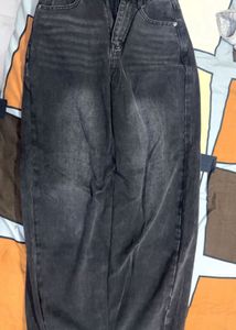 Washed Black Denim skirt