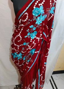 uquin sequence hand work 💯 saree 🔥