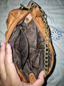 Cute Brown Shoulder Bag with Charm