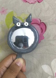 Totoro Hand Mirror &amp; Figure 🩶 🪞