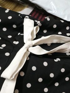 Black With White Dots One Piece Dress!!