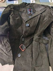 Velvet Belted Coat Brown