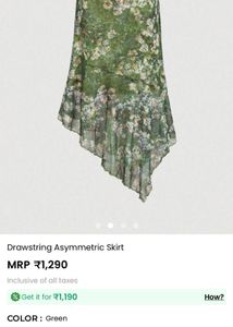 Savana Green Floral Ruched Mesh skirt