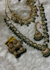unused premium Stunning Kundan Polki Necklace Set