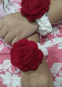 Handmade Crochet Rose Bracelet per pic 180