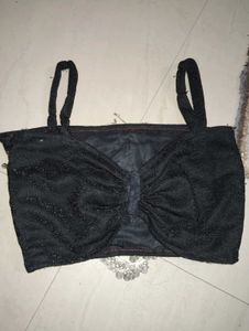Elegant Black silver jewelery Choli