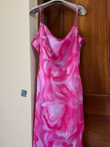 Pink Swirl Slip Dress
