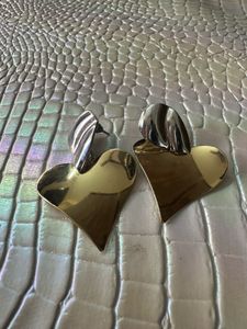 Golden silver Heart Drop Earrings