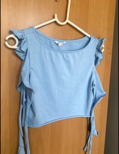Light Blue Trendy Top