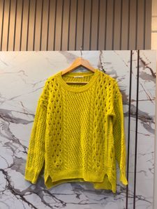 Bright Yellow green Knit Sweater
