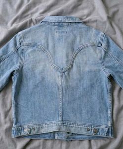 H&amp;M Cropped Denim Biker Jacket