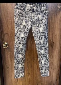 Patterned Denim Jeans