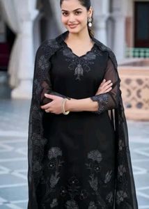 Elegant Black Kurta Set with dupatta