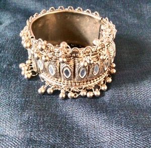 Vintage Silver Tone Indian Bangle